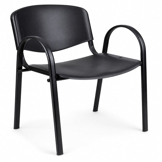 Silla de Oficina Industrial Visita Uso Rudo con Brazos - VERSA ALTUS - Estructura Aluminio - Asiento y Respaldo en Polipropileno - AL-822 ALTUS - VERSA - NOGAL BEAT - Silla Industrial