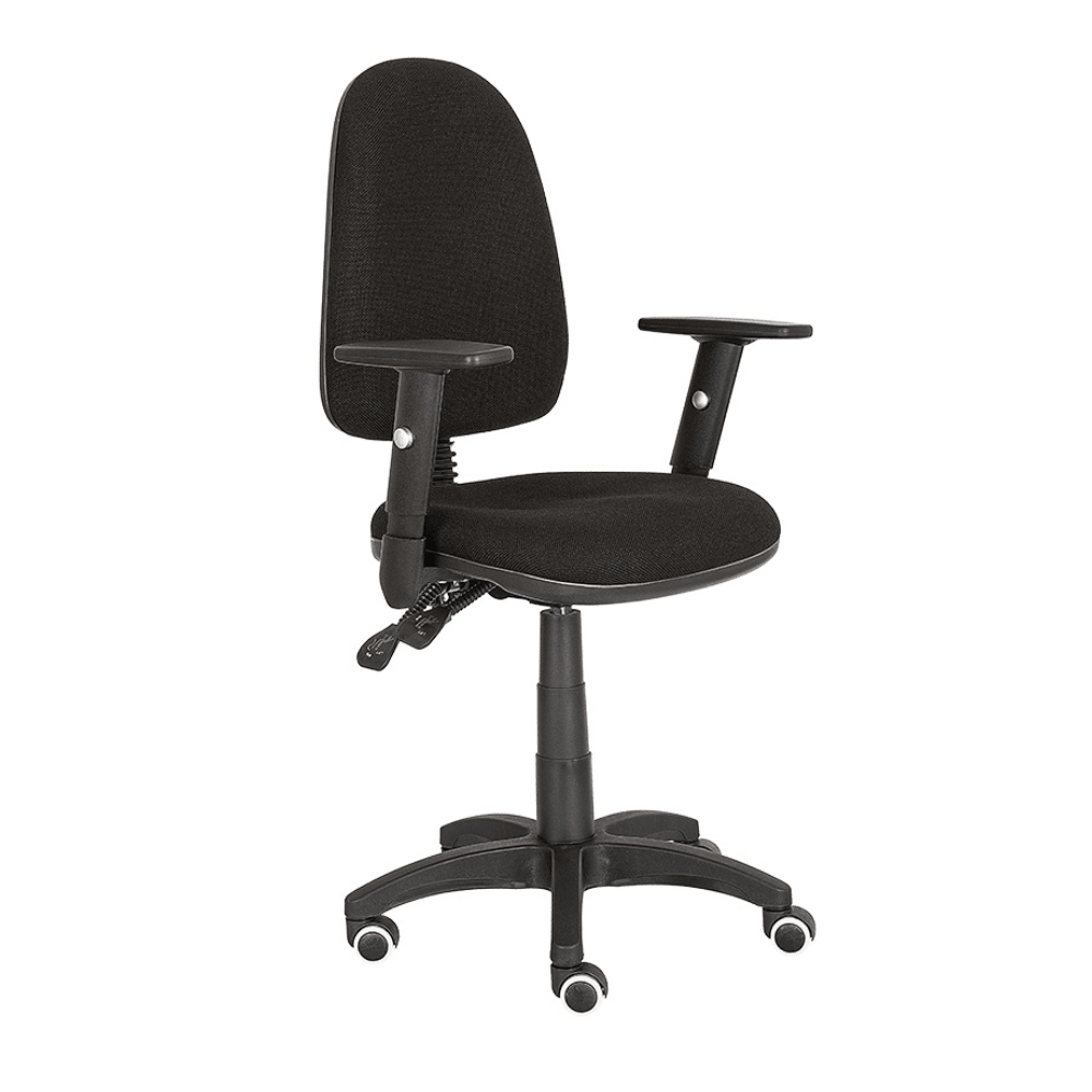Silla de Oficina Operativa - ALBAR E - 90N CB - Negro - Respaldo y asiento Tapizados - E-90N CB - ALBAR - NOGAL BEAT - Sillas de Oficina