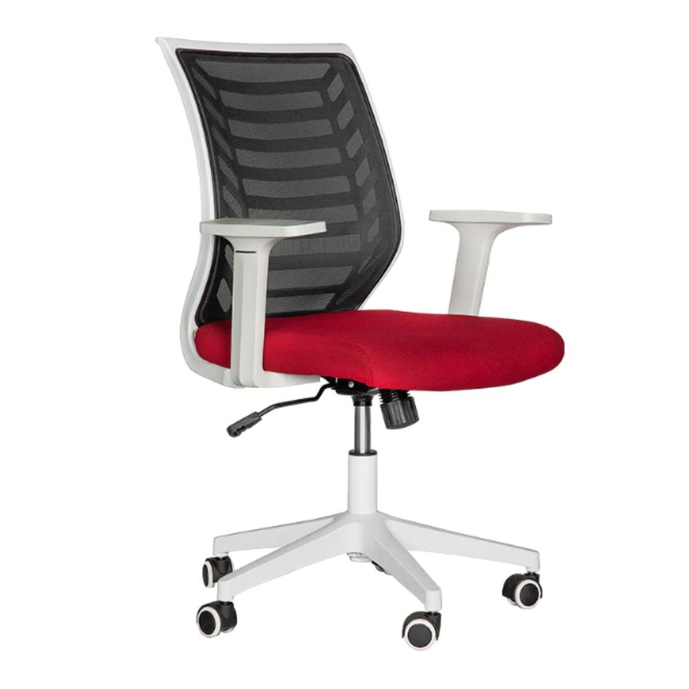 Silla De Oficina Operativa - ALBAR LK - 07B - Varios Colores - Respaldo En Malla y Asiento Tapizado - LK - 07B - ALBAR - NOGAL BEAT - Sillas de Oficina
