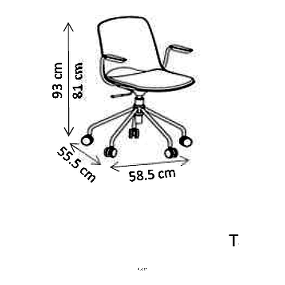 Silla de Oficina Operativa con Metálica - VERSA ALTUS PITCH - Estructura Aluminio - Asiento y Respaldo en Polipropileno - AL-617 - VERSA - NOGAL BEAT - Silla Operativa
