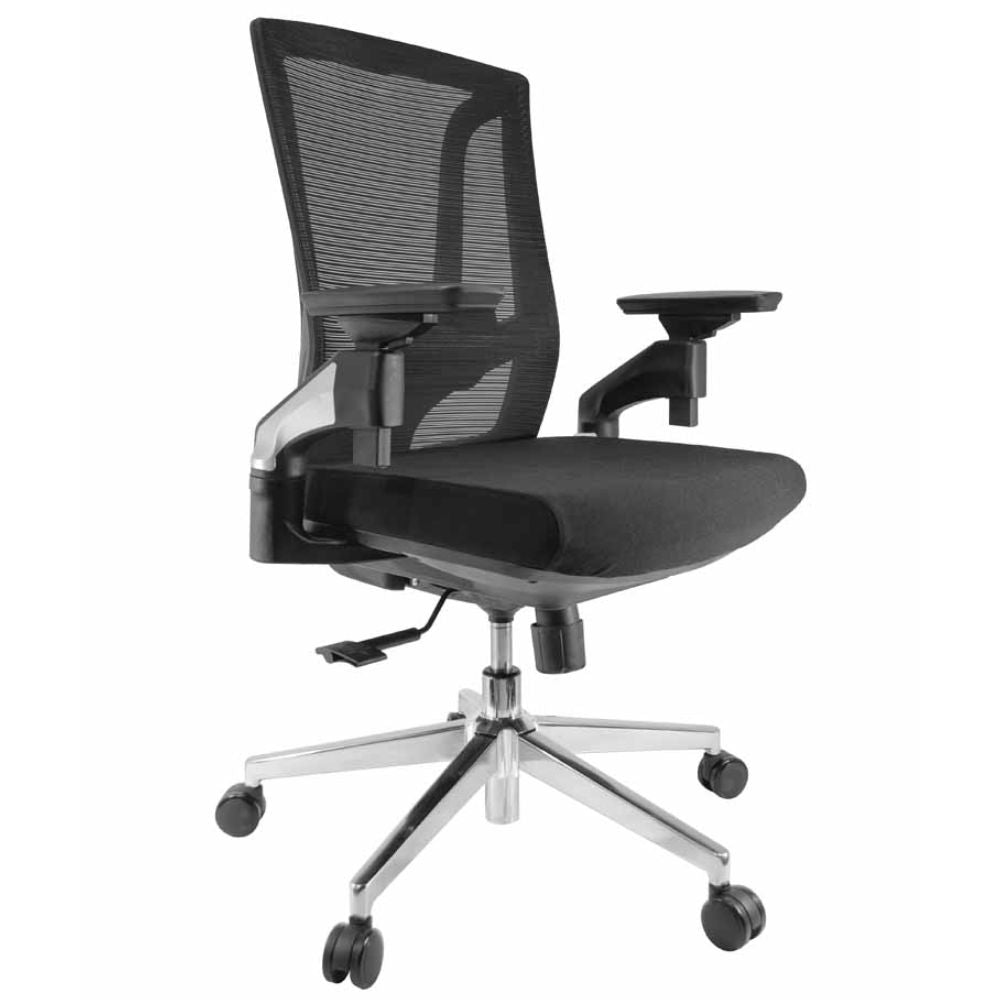 Silla De Oficina Operativa Soporte Lumbar - GERSA E - 11752 - Negro - Respaldo En Malla y Asiento Tapizado - E - 11752 - GERSA - NOGAL BEAT - Sillas de oficina