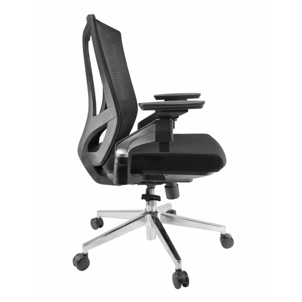 Silla De Oficina Operativa Soporte Lumbar - GERSA E - 11752 - Negro - Respaldo En Malla y Asiento Tapizado - E - 11752 - GERSA - NOGAL BEAT - Sillas de oficina
