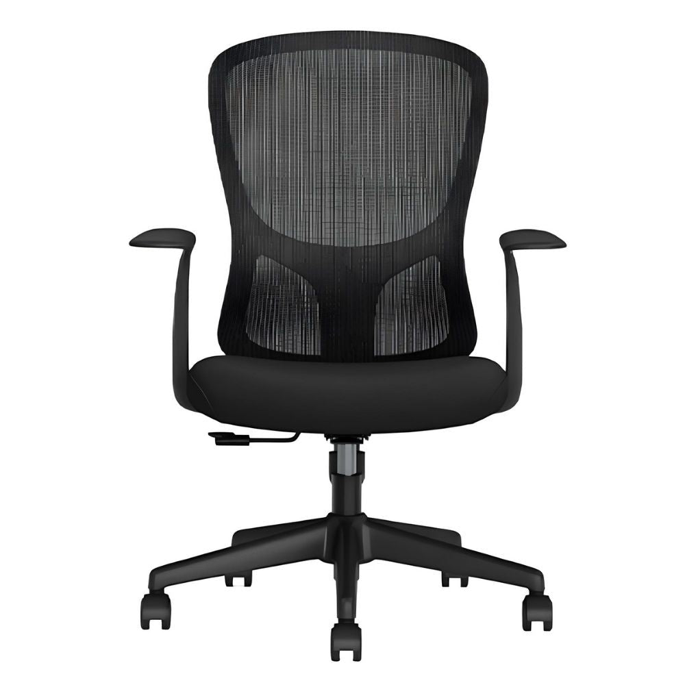 Silla de Oficina Operativa - TECHNO JOURNEY RESPALDO BAJO - Negro - Respaldo en Malla y Asiento Tapizado - Journey Respaldo Bajo Negra - Techno - NOGAL BEAT - Sillas de Oficina