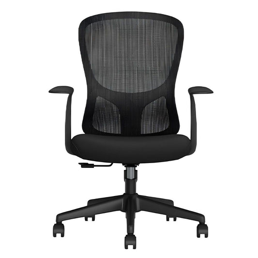 Silla de Oficina Operativa - TECHNO JOURNEY RESPALDO BAJO - Negro - Respaldo en Malla y Asiento Tapizado - Journey Respaldo Bajo Negra - Techno - NOGAL BEAT - Sillas de Oficina