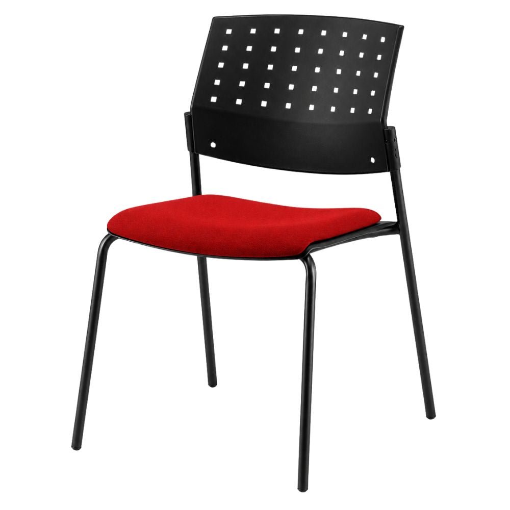Silla de Oficina para Recepción Asiento Tapizado - LABENZE ARETA 106-00203 - Varios Colores - Patas Tubular Negro - 106-00203 - Labenze - NOGAL BEAT - Silla de Visita
