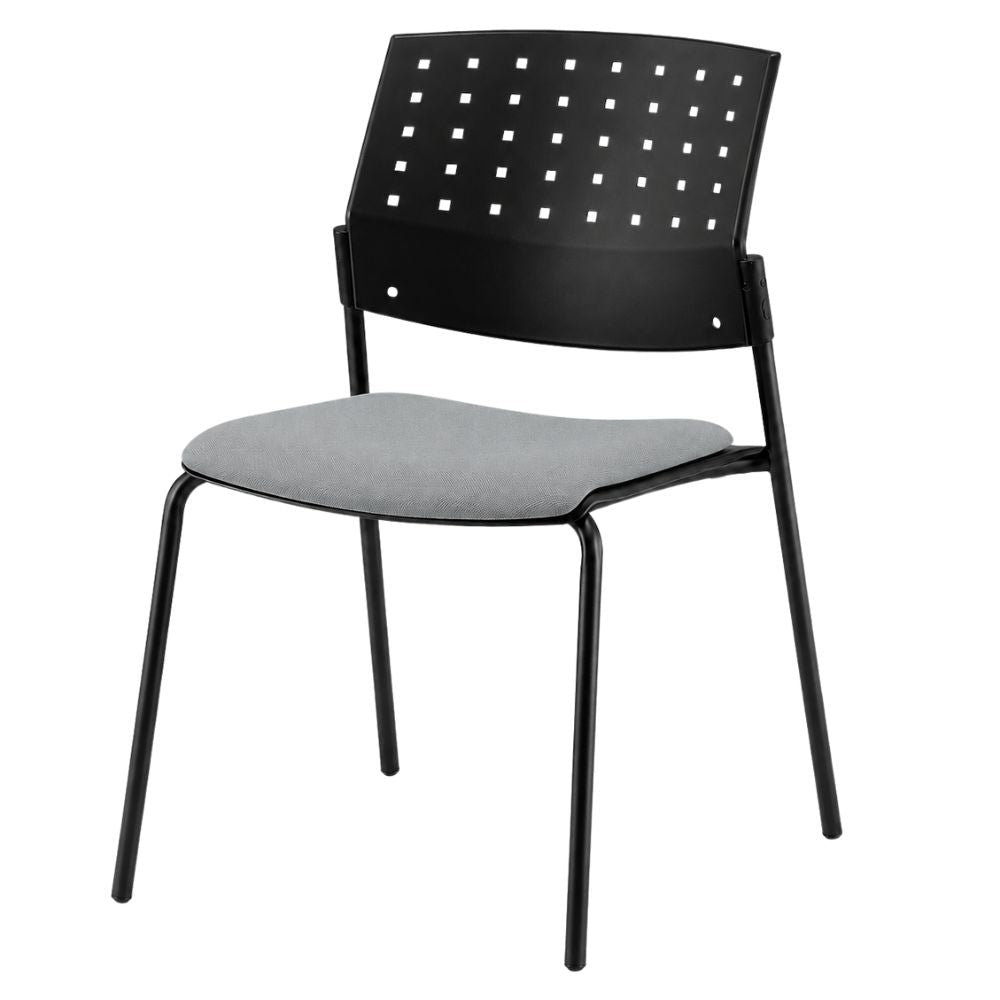 Silla de Oficina para Recepción Asiento Tapizado - LABENZE ARETA 106-00203 - Varios Colores - Patas Tubular Negro - 106-00203 - Labenze - NOGAL BEAT - Silla de Visita