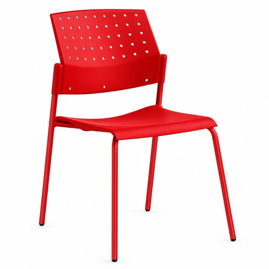 Silla de Oficina para Recepción - LABENZE ARETA 106-00240-ROJ - Rojo - Patas Tubular Rojo - 106-00240-ROJ - Labenze - NOGAL BEAT - Silla de Visita