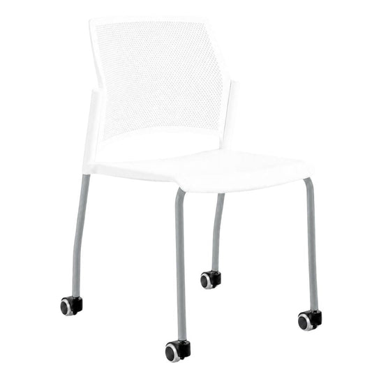 Silla de Oficina Respaldo Multiperforado - LABENZE REPLAY 106-0610r - Varios Colores - Patas Tubular Gris sin Brazos - 106-0610R - Labenze - NOGAL BEAT - Silla de Visita