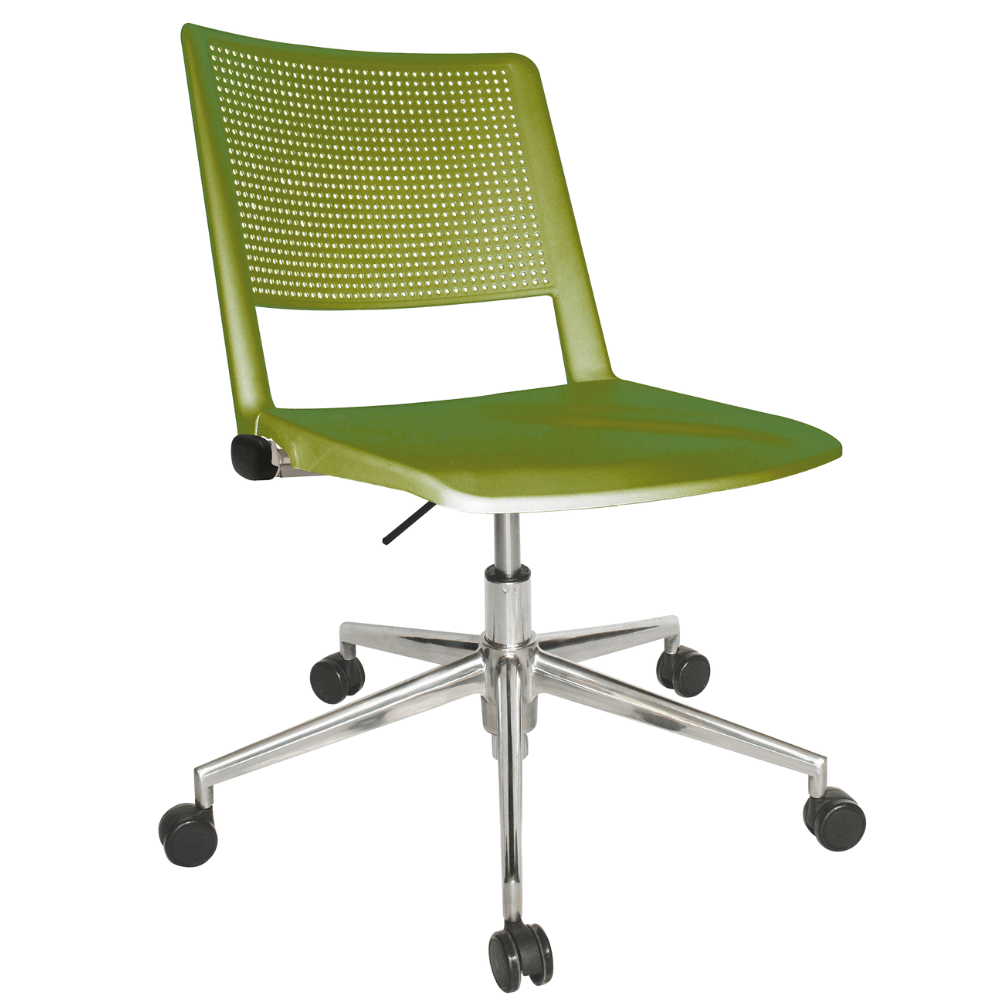 Silla de oficina secretarial OFFIHO Revolution OHS-86AL con base estrella cromada de aluminio y asiento de polipropileno