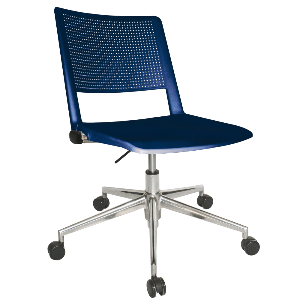 Silla de oficina secretarial OFFIHO Revolution OHS-86AL con base estrella cromada de aluminio y asiento de polipropileno