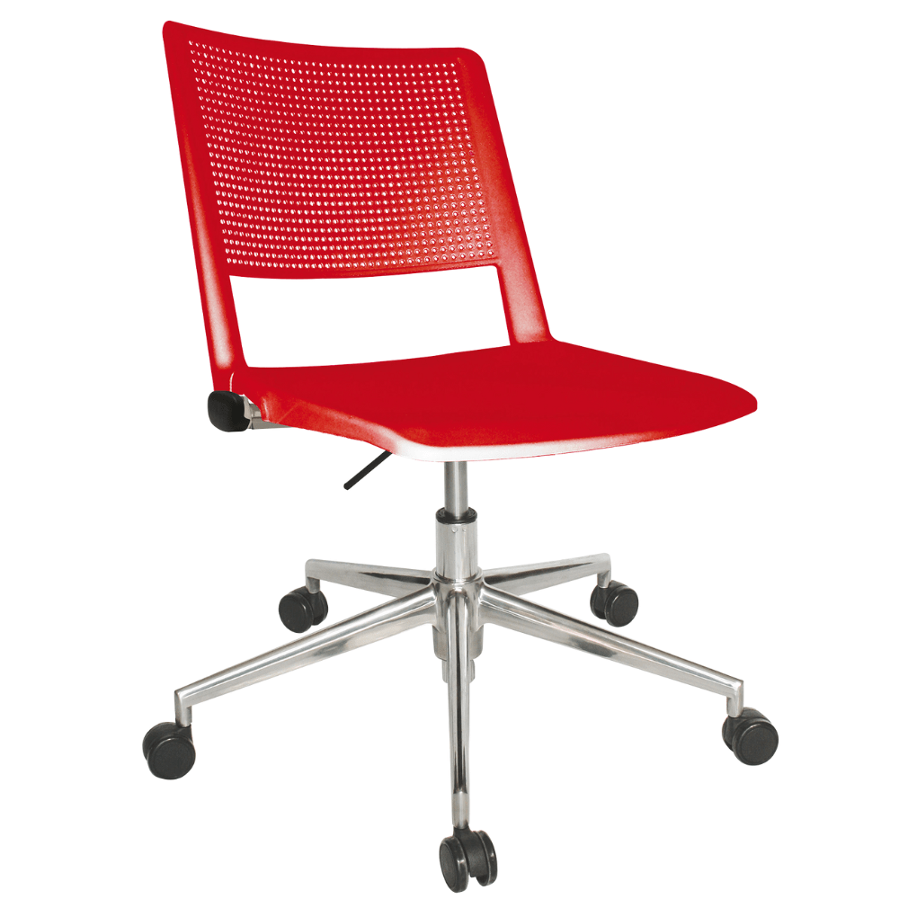 Silla de oficina secretarial OFFIHO Revolution OHS-86AL con base estrella cromada de aluminio y asiento de polipropileno