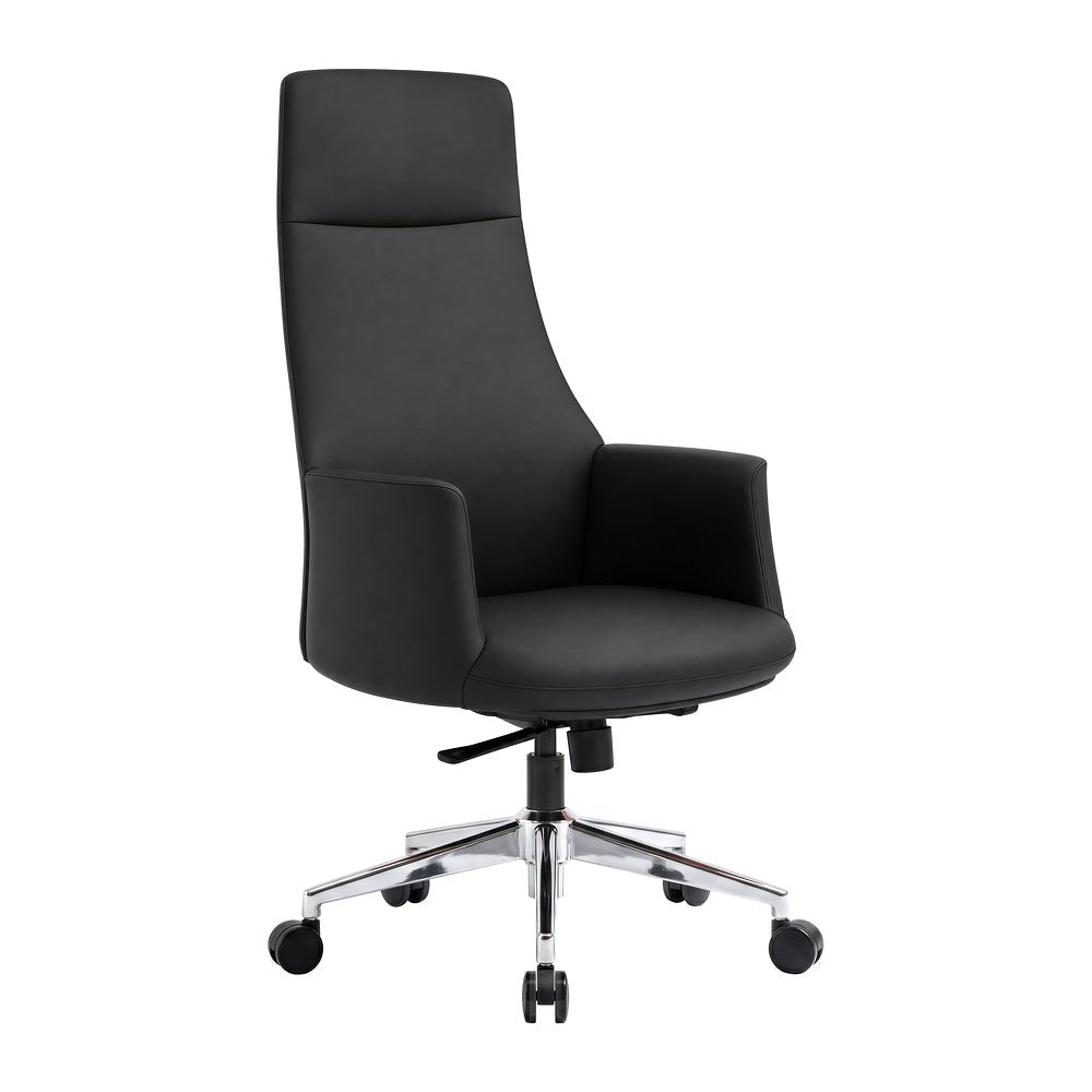 Silla de Oficina Secretarial para Área Administrativa - ZUO CLEOPATRA - Varios Colores - Asiento y Respaldo Tapizados en Piel - 111283 - Zuo - NOGAL BEAT - Silla Secretarial