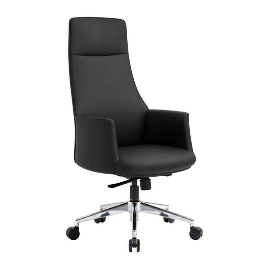 Silla de Oficina Secretarial para Área Administrativa - ZUO CLEOPATRA - Varios Colores - Asiento y Respaldo Tapizados en Piel - 111283 - Zuo - NOGAL BEAT - Silla Secretarial
