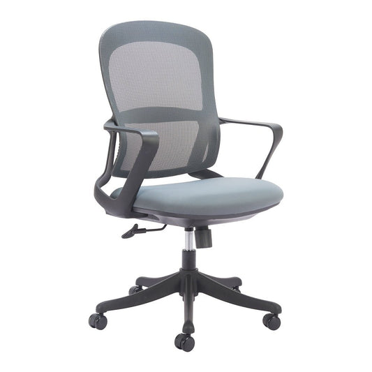 Silla de Oficina Secretarial para Centro de Cómputo - ZUO DELO - Gris - Respaldo en Malla y Asiento Tapizado - 110703 - Zuo - NOGAL BEAT - Silla Secretarial