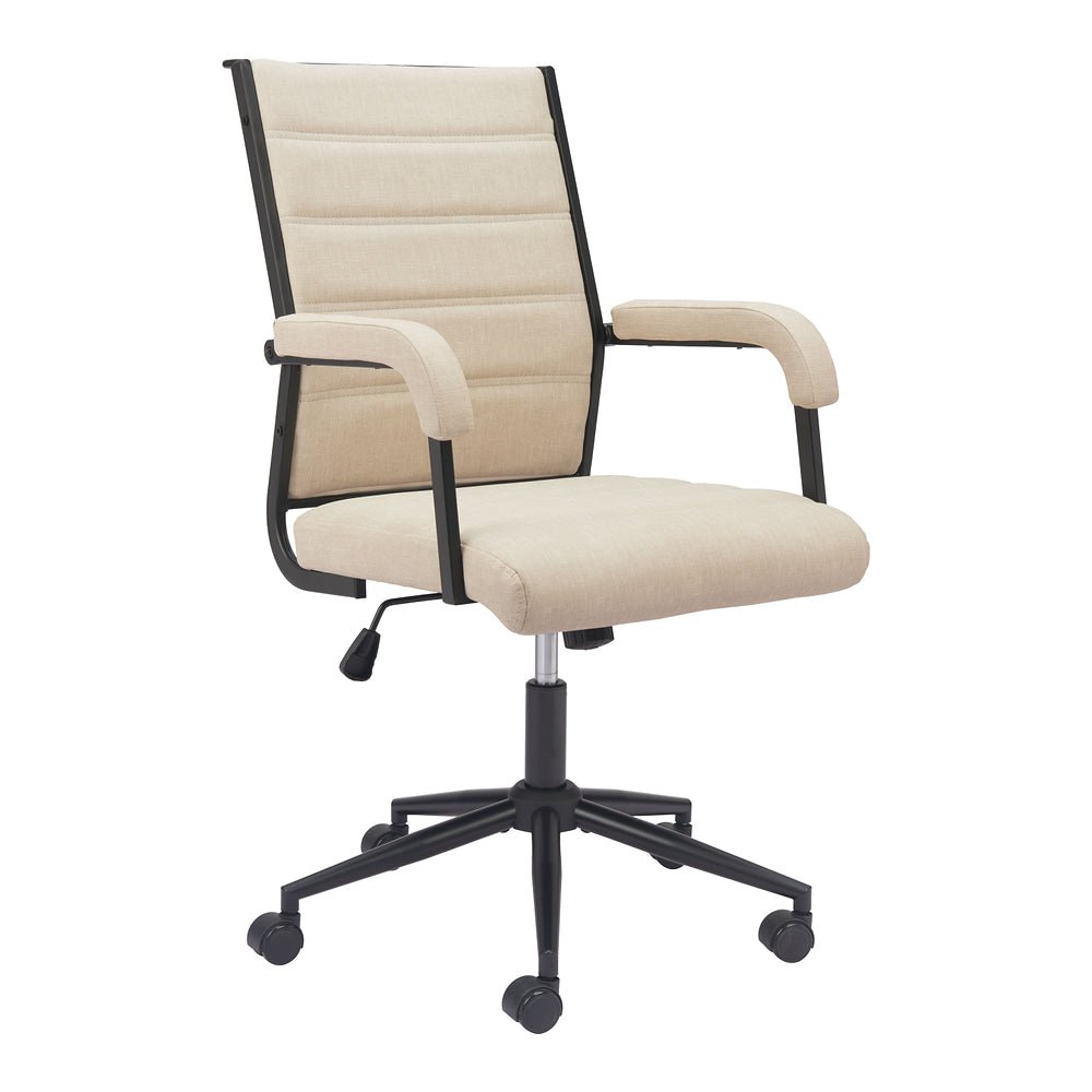 Silla de Oficina Secretarial para Coworking - ZUO AUCTION - Varios Colores - Asiento y Respaldo Tapizados en Piel Sintética - 110446 - Zuo - NOGAL BEAT - Silla Secretarial