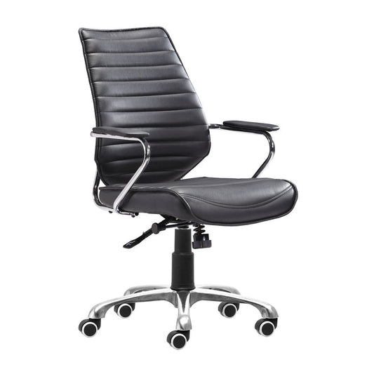 Silla de Oficina Secretarial para Home Office - ZUO ENTERPRISE - Varios Colores - Asiento y Respaldo Tapizados en Piel Sintética - 110882 - Zuo - NOGAL BEAT - Silla Secretarial