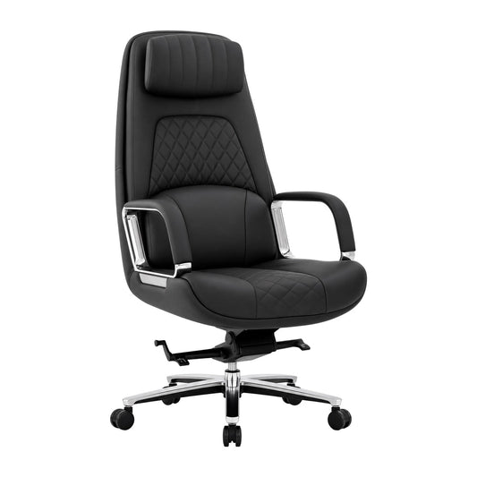 Silla de Oficina Secretarial para Recepción - ZUO CORDELIA - Varios Colores - Asiento y Respaldo Tapizados en Piel - 111279 - Zuo - NOGAL BEAT - Silla Secretarial