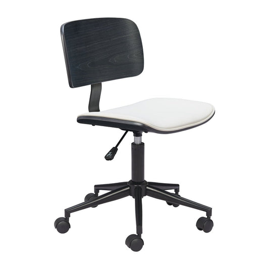 Silla de Oficina Secretarial para Recepción - ZUO DURAVEL - Varios Colores - Asiento y Respaldo Tapizados en Piel Sintética - 110563 - Zuo - NOGAL BEAT - Silla Secretarial