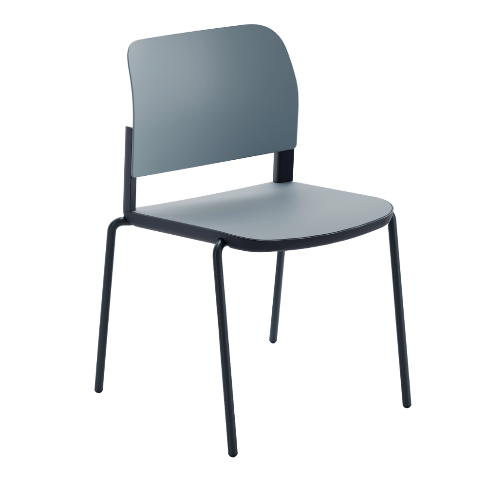 Silla de visita ergonómica Offiho Ciao OHV-11 con estructura de acero y asiento y respaldo en polipropileno