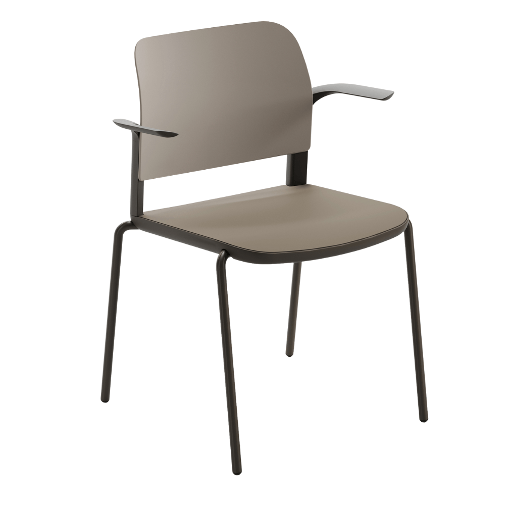 Silla de visita ergonómica Offiho Ciao OHV-11 con estructura de acero y asiento y respaldo en polipropileno