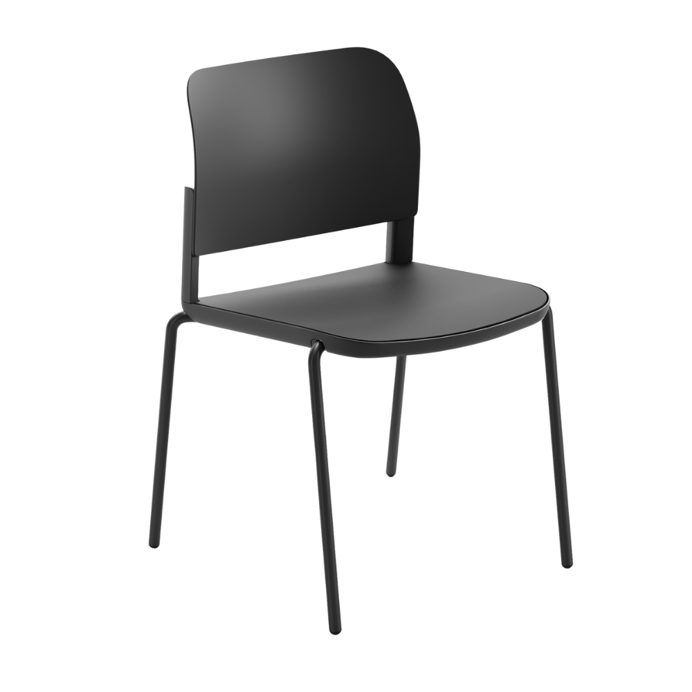 Silla de visita ergonómica Offiho Ciao OHV-11 con estructura de acero y asiento y respaldo en polipropileno