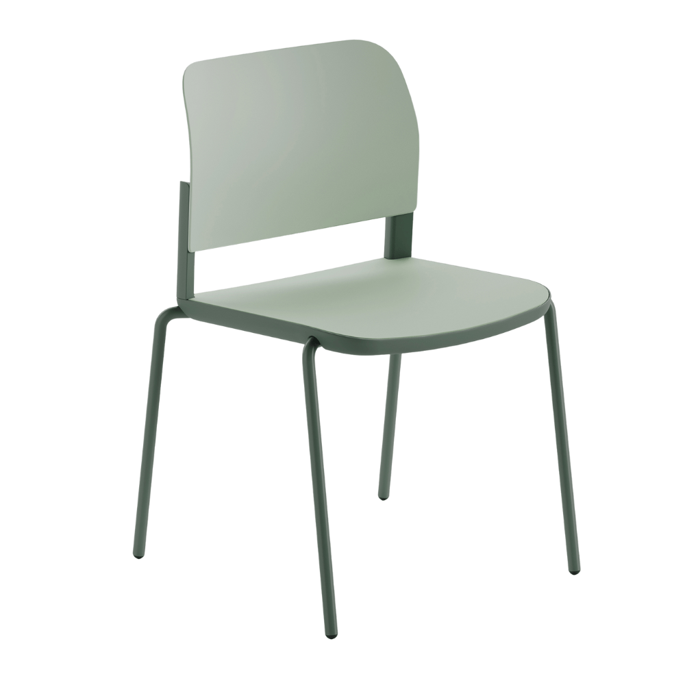 Silla de visita ergonómica Offiho Ciao OHV-11 con estructura de acero y asiento y respaldo en polipropileno