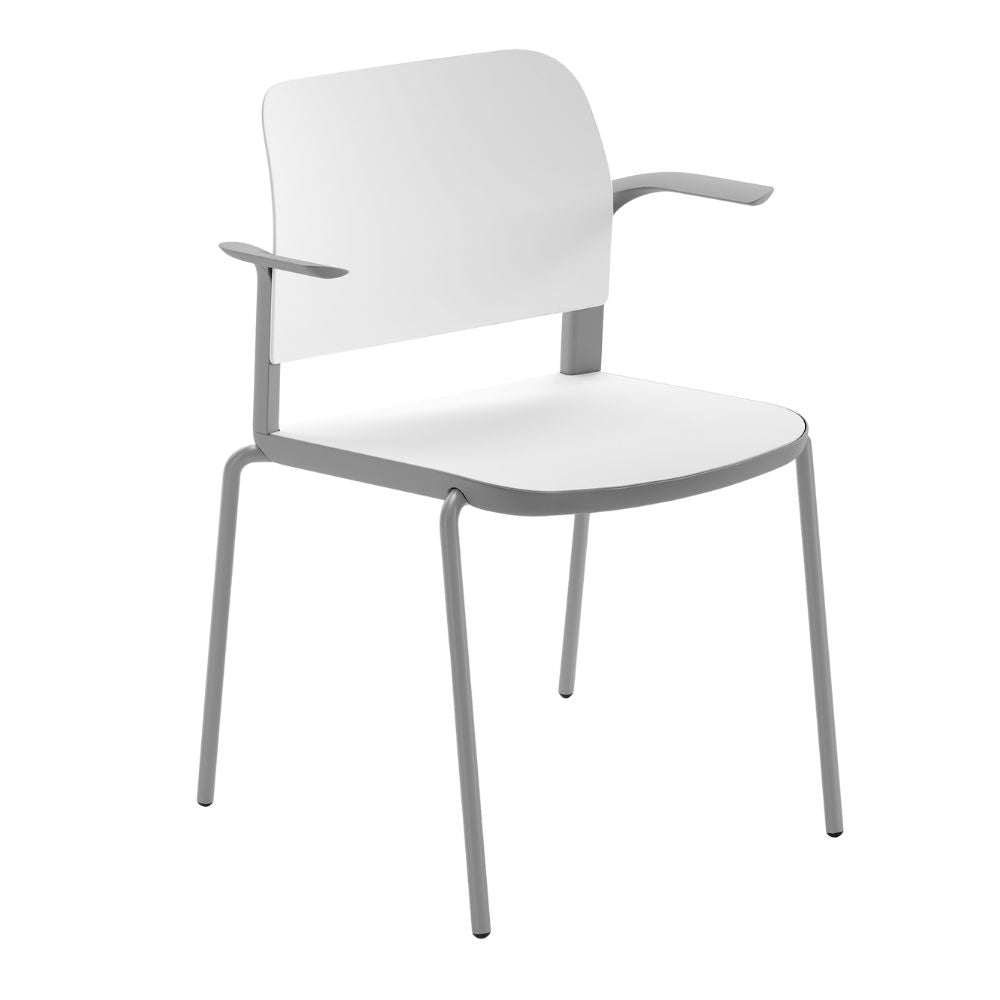 Silla de visita ergonómica Offiho Ciao OHV-11 con estructura de acero y asiento y respaldo en polipropileno