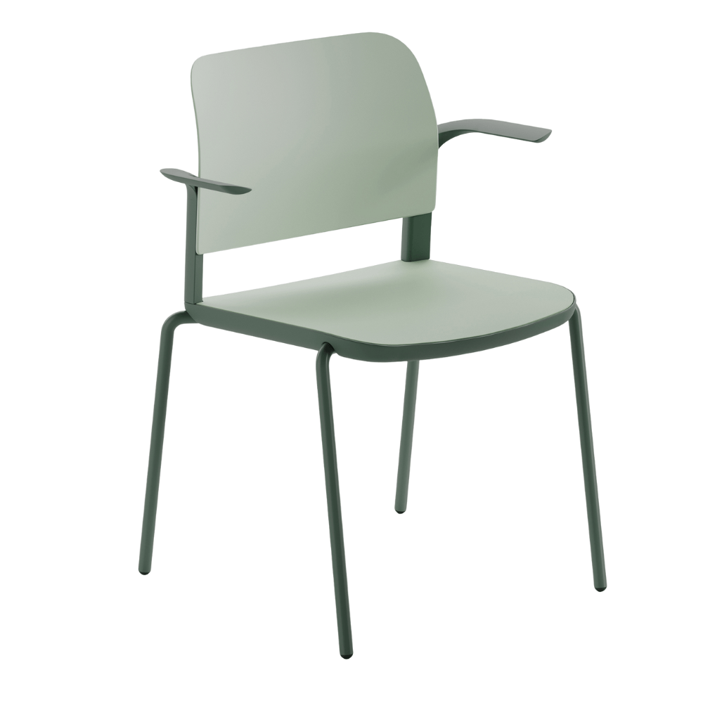 Silla de visita ergonómica Offiho Ciao OHV-11 con estructura de acero y asiento y respaldo en polipropileno