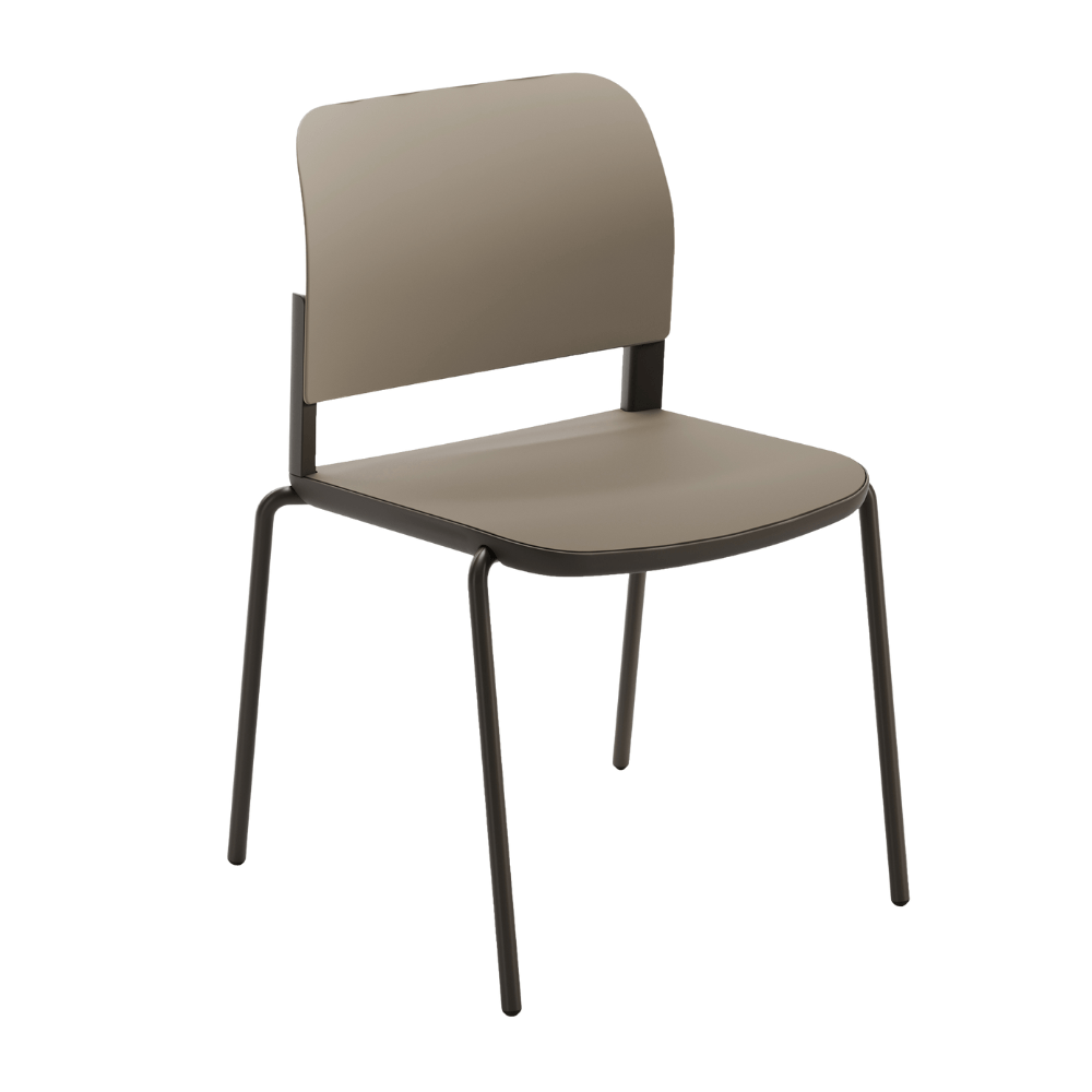 Silla de visita ergonómica Offiho Ciao OHV-11 con estructura de acero y asiento y respaldo en polipropileno