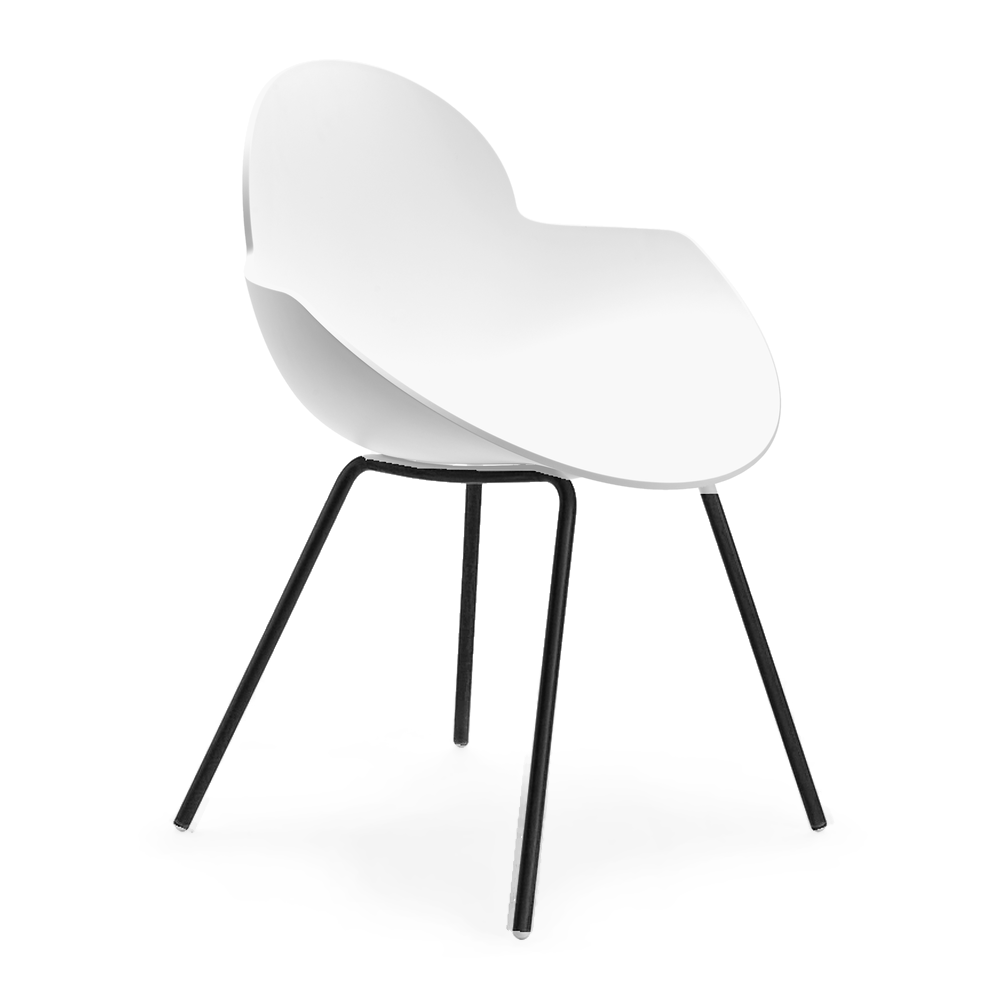 Silla de Oficina Visita - INFINITI COOKIE 4 PATAS - Varios Colores - Asiento y Respaldo en Polipropileno - Base Metálica