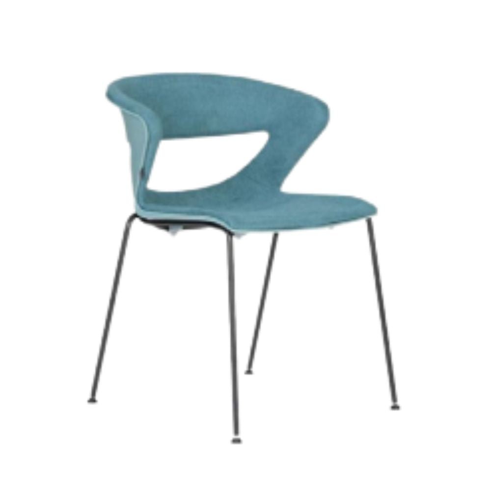 Silla De Oficina Visita Metal - BRATTI KICCA 4 PUNTAS - Varios Colores - Asiento y Respaldo Tapizado - KICCA 4 PUNTAS Asiento tapizado Addison G1 - Bratti - NOGAL BEAT - silla