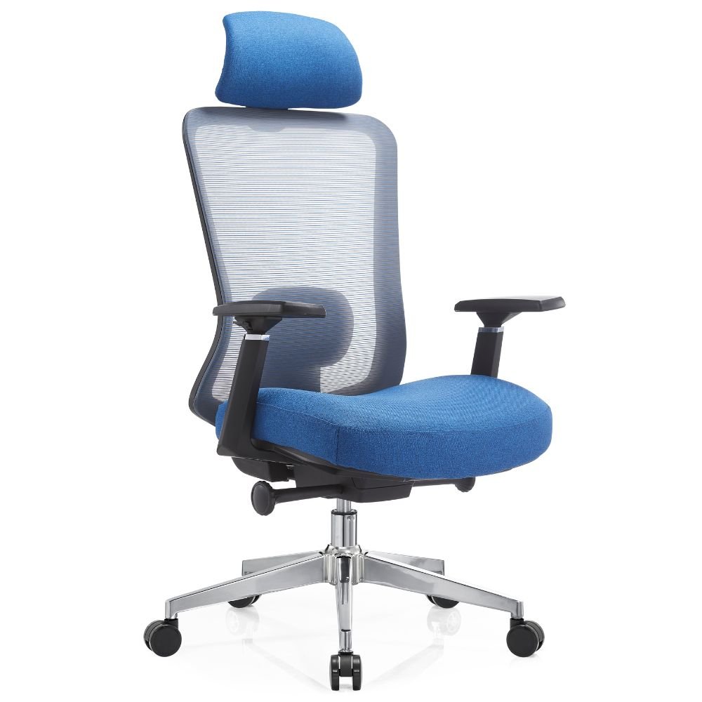 Silla ejecutiva GERSA BIO-A Cromada con respaldo en malla y base cromada de rodajas de nylon.