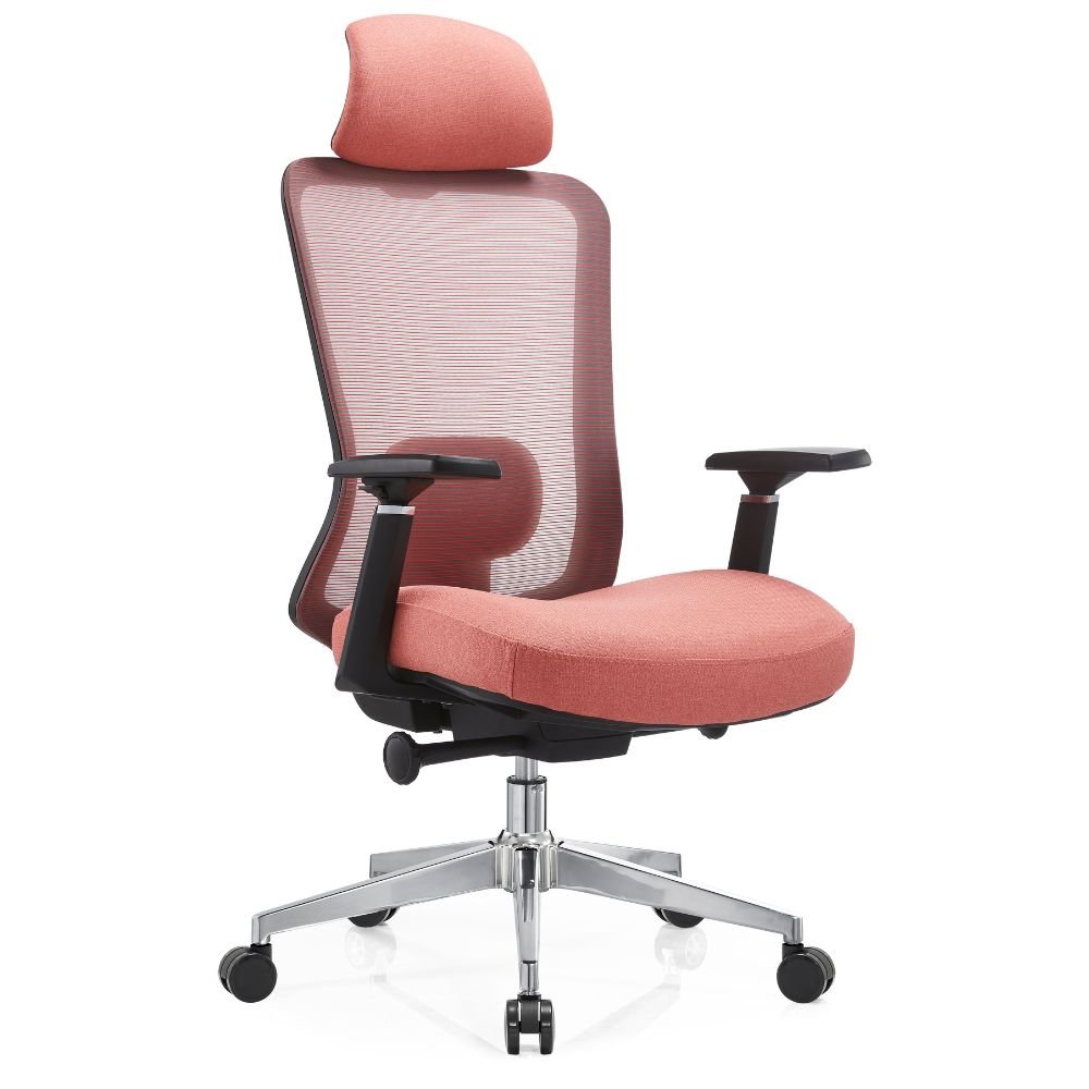 Silla ejecutiva GERSA BIO-A Cromada con respaldo en malla y base cromada de rodajas de nylon.