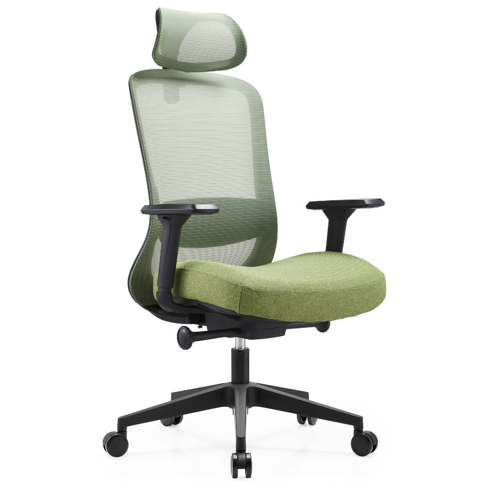 Silla ejecutiva GERSA CATHY A NYLON con respaldo en malla, cabecera ajustable y brazos 3D.