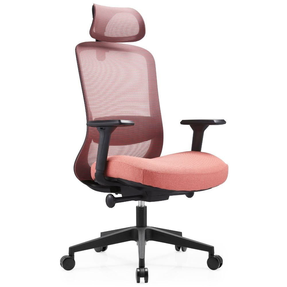 Silla ejecutiva GERSA CATHY A NYLON con respaldo en malla, cabecera ajustable y brazos 3D.