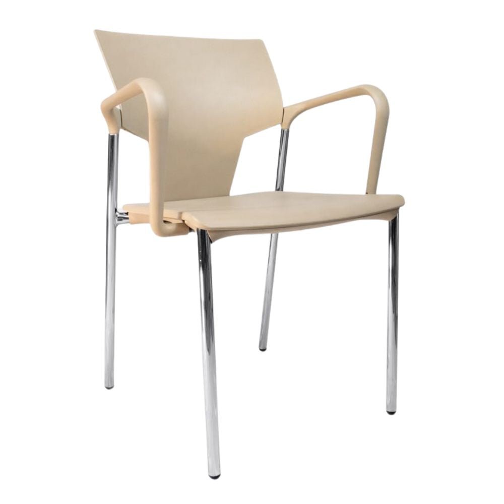 SILLA INFINITI AKTIVA BRAZOS | Silla Aktiva Brazos para Visita Institución | Polipropileno | Base 4 Puntas | Interior - 100-0620B-SND - Infiniti - NOGAL BEAT - Sillas