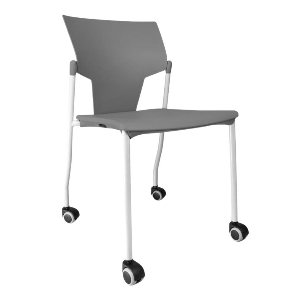 SILLA INFINITI AKTIVA CON RODAJAS | Silla con Rodajas para Sala Juntas Consutorio | Polipropileno | Interior - 102-06100-GRS - Infiniti - NOGAL BEAT - Sillas