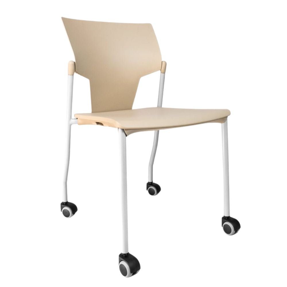 SILLA INFINITI AKTIVA CON RODAJAS | Silla con Rodajas para Sala Juntas Consutorio | Polipropileno | Interior - 102-06100-SND - Infiniti - NOGAL BEAT - Sillas