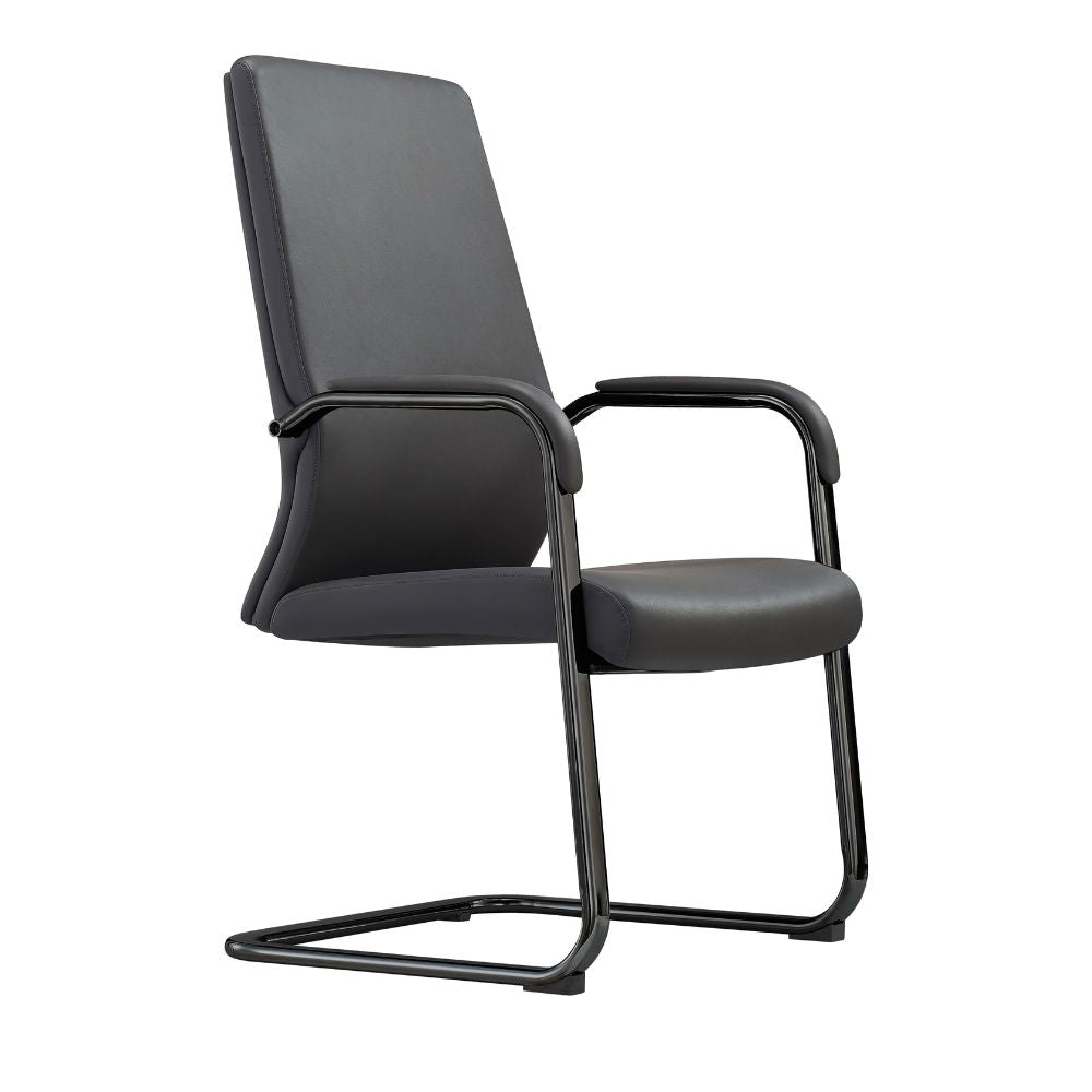 SILLA NOGAL BEAT E-10203N | Silla Directiva | Asiento Hule Espuma | Descanzabrazos Polipropileno | Tapiz Vinipiel Soft | Base Metálica | Interior - E-10203N - GERSA - NOGAL BEAT - Sillas de oficina