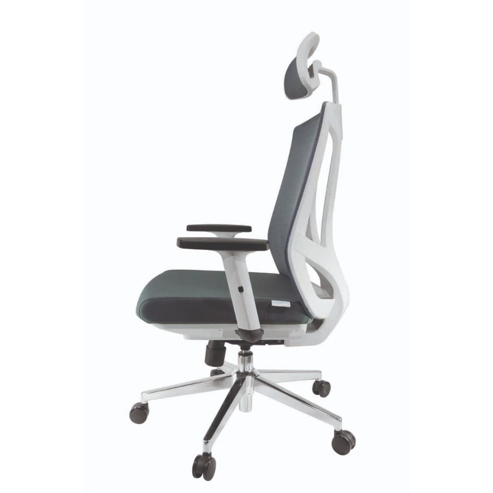 SILLA NOGAL BEAT E-11701 | Silla Gerencial | Asiento Poliuretano | Respaldo Polipropileno | Descansabrazos Ajustables | Base Metal | Tapiz Malla | Cabecera Ajustable | Interior - E-11701 - GERSA - NOGAL BEAT - Sillas para oficina