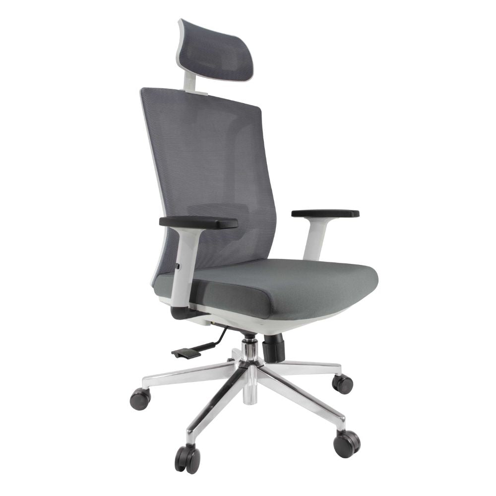 SILLA NOGAL BEAT E-11701 | Silla Gerencial | Asiento Poliuretano | Respaldo Polipropileno | Descansabrazos Ajustables | Base Metal | Tapiz Malla | Cabecera Ajustable | Interior - E-11701 - GERSA - NOGAL BEAT - Sillas para oficina