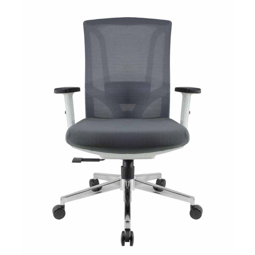 SILLA NOGAL BEAT E-11702 | Silla Gerencia | Asiento Respaldo Cabecera Polipropileno | Descansabrazos ajustable | Base Metal | Tapiz Malla | Asiento Tela | Interior - E-11702 - GERSA - NOGAL BEAT - Sillas para oficina