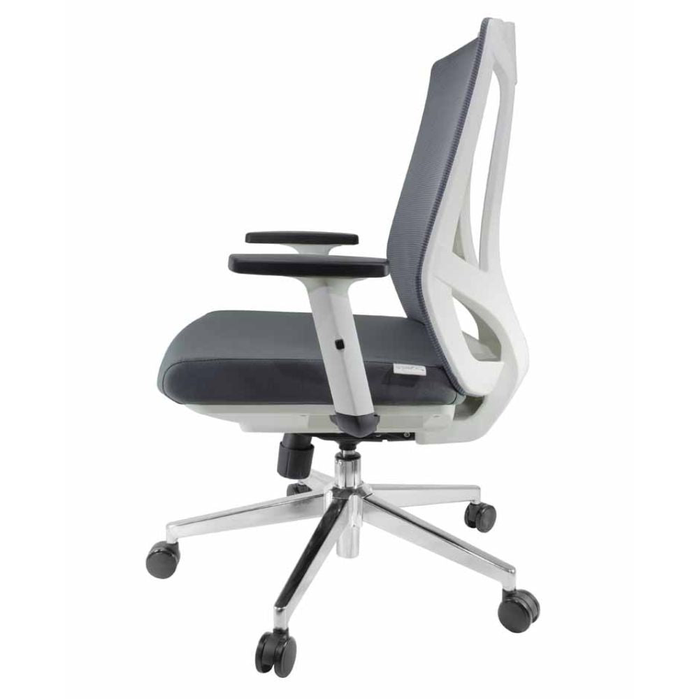 SILLA NOGAL BEAT E-11702 | Silla Gerencia | Asiento Respaldo Cabecera Polipropileno | Descansabrazos ajustable | Base Metal | Tapiz Malla | Asiento Tela | Interior - E-11702 - GERSA - NOGAL BEAT - Sillas para oficina