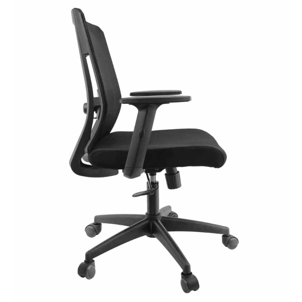 SILLA NOGAL BEAT E-16552 | Silla Gerencial | Asiento Hule Espuma | Respaldo Cabecera Polipropileno | Descansabrazos | Base Nylon | Tapiz Malla | Tela | Interior - E-16552 - GERSA - NOGAL BEAT - Sillas para oficina