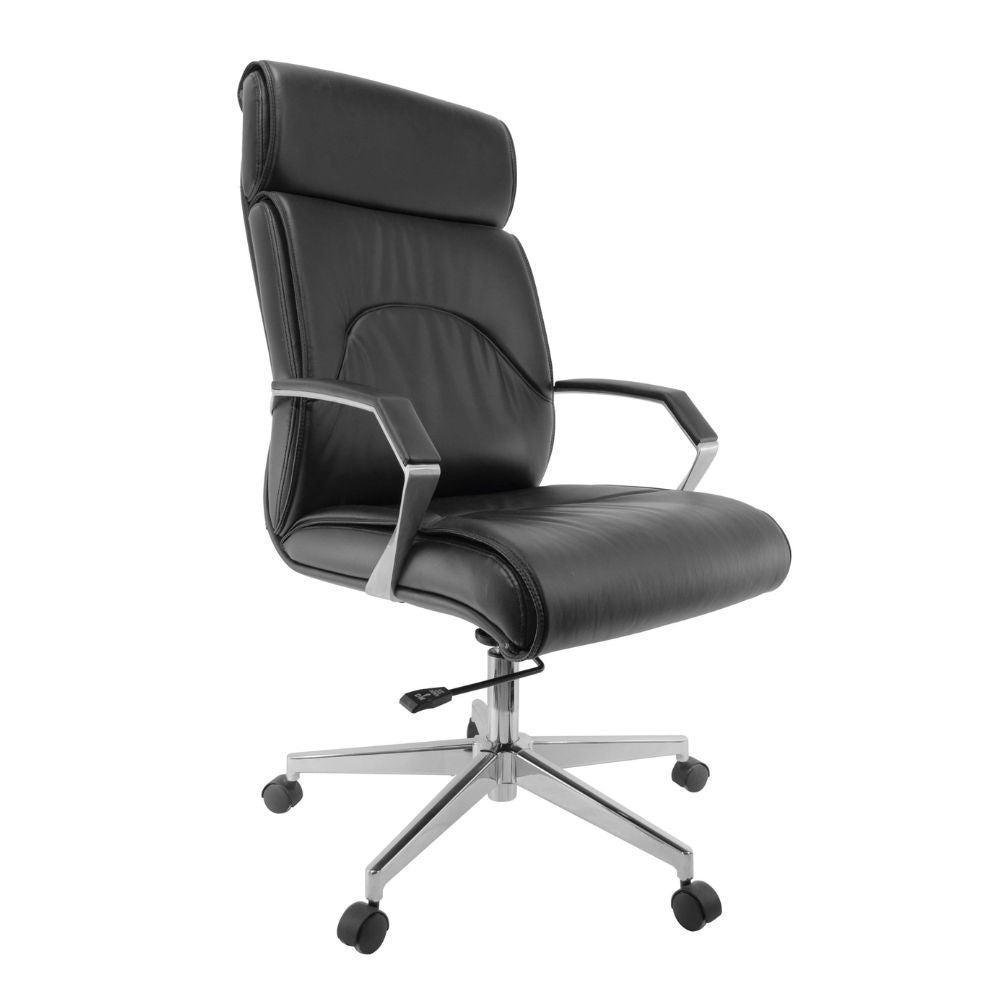 SILLA NOGAL BEAT E-2001 | Silla Directiva | Asiento Hule Espuma | Respaldo Hule Espuma | Cabecera Hule Espuma | Tapiz Vinipiel | Base Metálica | Interior - E-2001 - GERSA - NOGAL BEAT - Sillas de oficina