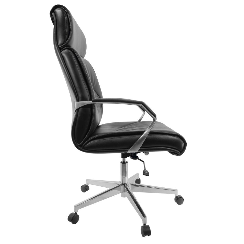 SILLA NOGAL BEAT E-2001 | Silla Directiva | Asiento Hule Espuma | Respaldo Hule Espuma | Cabecera Hule Espuma | Tapiz Vinipiel | Base Metálica | Interior - E-2001 - GERSA - NOGAL BEAT - Sillas de oficina