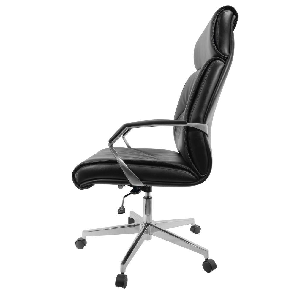 SILLA NOGAL BEAT E-2001 | Silla Directiva | Asiento Hule Espuma | Respaldo Hule Espuma | Cabecera Hule Espuma | Tapiz Vinipiel | Base Metálica | Interior - E-2001 - GERSA - NOGAL BEAT - Sillas de oficina