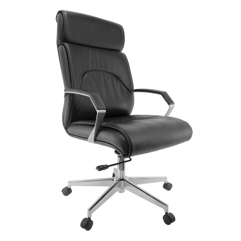 SILLA NOGAL BEAT E-2001 | Silla Directiva | Asiento Hule Espuma | Respaldo Hule Espuma | Cabecera Hule Espuma | Tapiz Vinipiel | Base Metálica | Interior - E-2001 - GERSA - NOGAL BEAT - Sillas de oficina