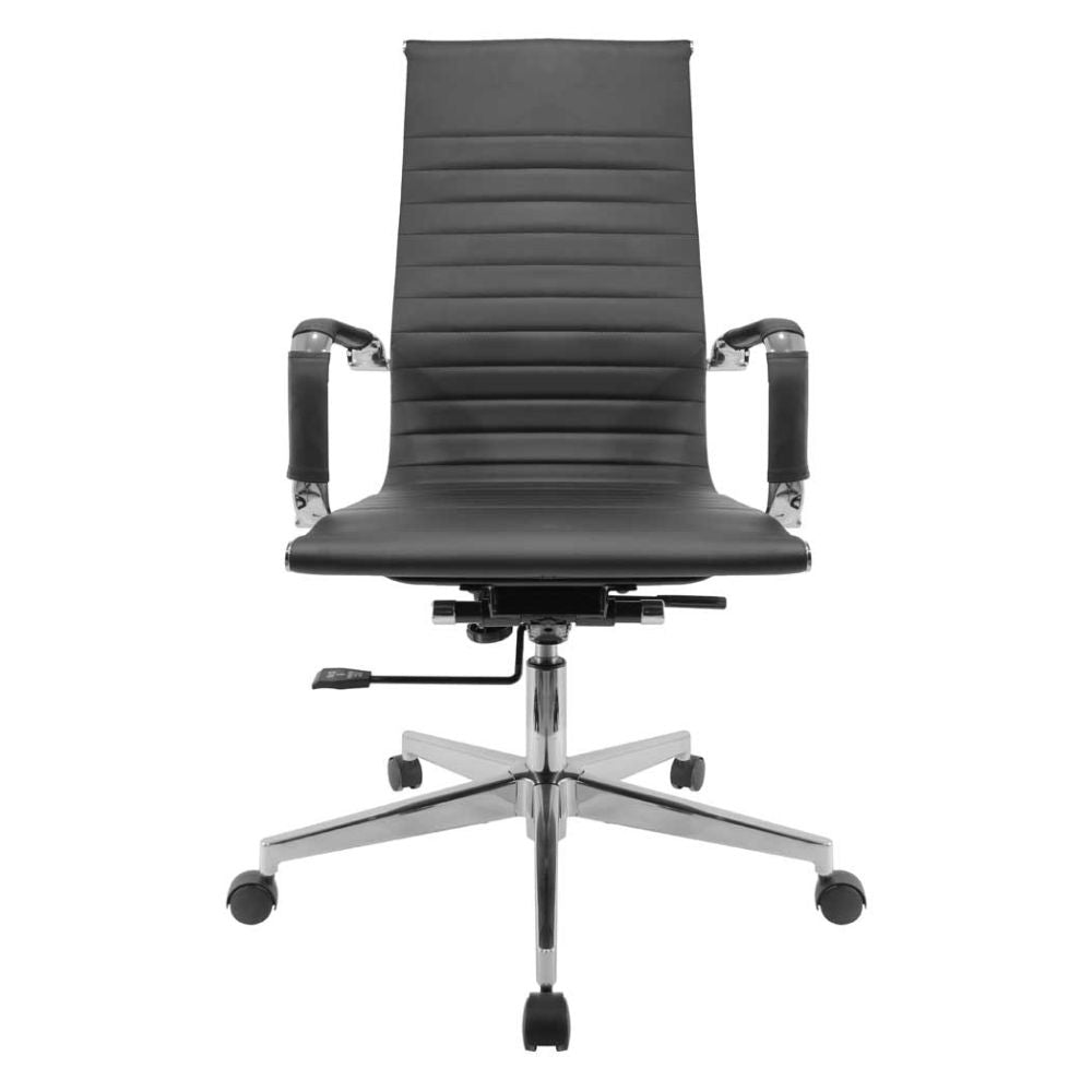 SILLA NOGAL BEAT E-3001 | Silla Directiva | Asiento Respaldo Hule Espuma | Descansabrazos Metálicos | Tapiz Vinipiel | Estructura Metálica | Interior - E-3001 - GERSA - NOGAL BEAT - Sillas para oficina