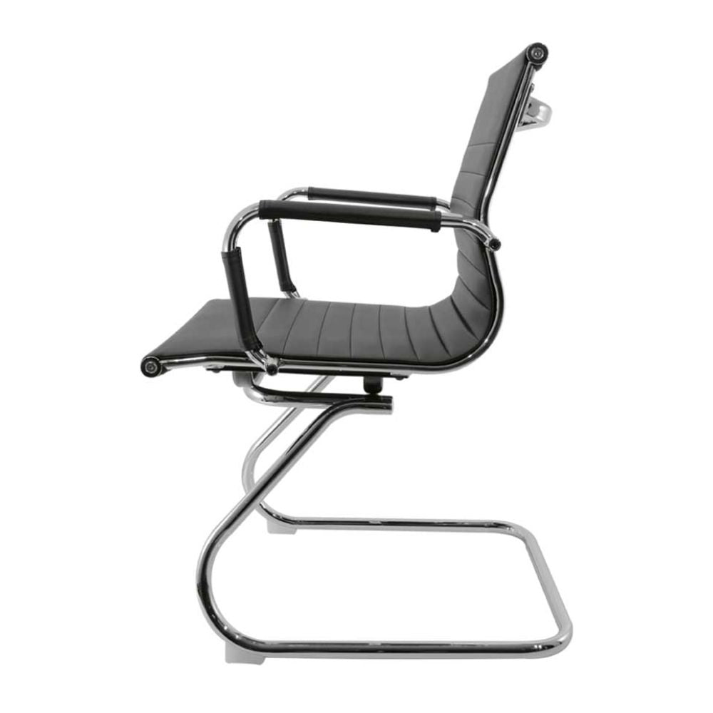 SILLA NOGAL BEAT E-3003 | Silla Directiva | Asiento Respaldo Hule Espuma | Descansabrazos Metal Vinipiel | Base Trineo | Tapiz Vinipiel | Estructura Metal | Interior - E-3003 - GERSA - NOGAL BEAT - Sillas para oficina